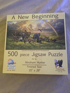 Noahs Ark Jigsaw Puzzle 500 Piece A New Beginning Suns Out 15" x 29" New Sealed